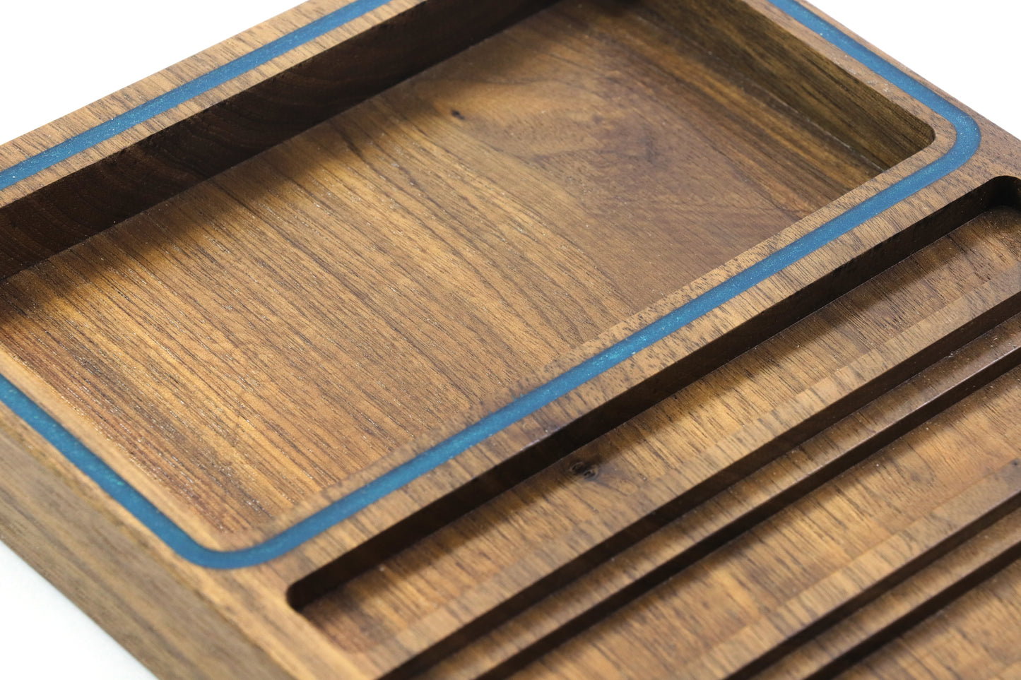 Turquoise Inlay Pen tray with Desk Organizer - Fits 4 pens