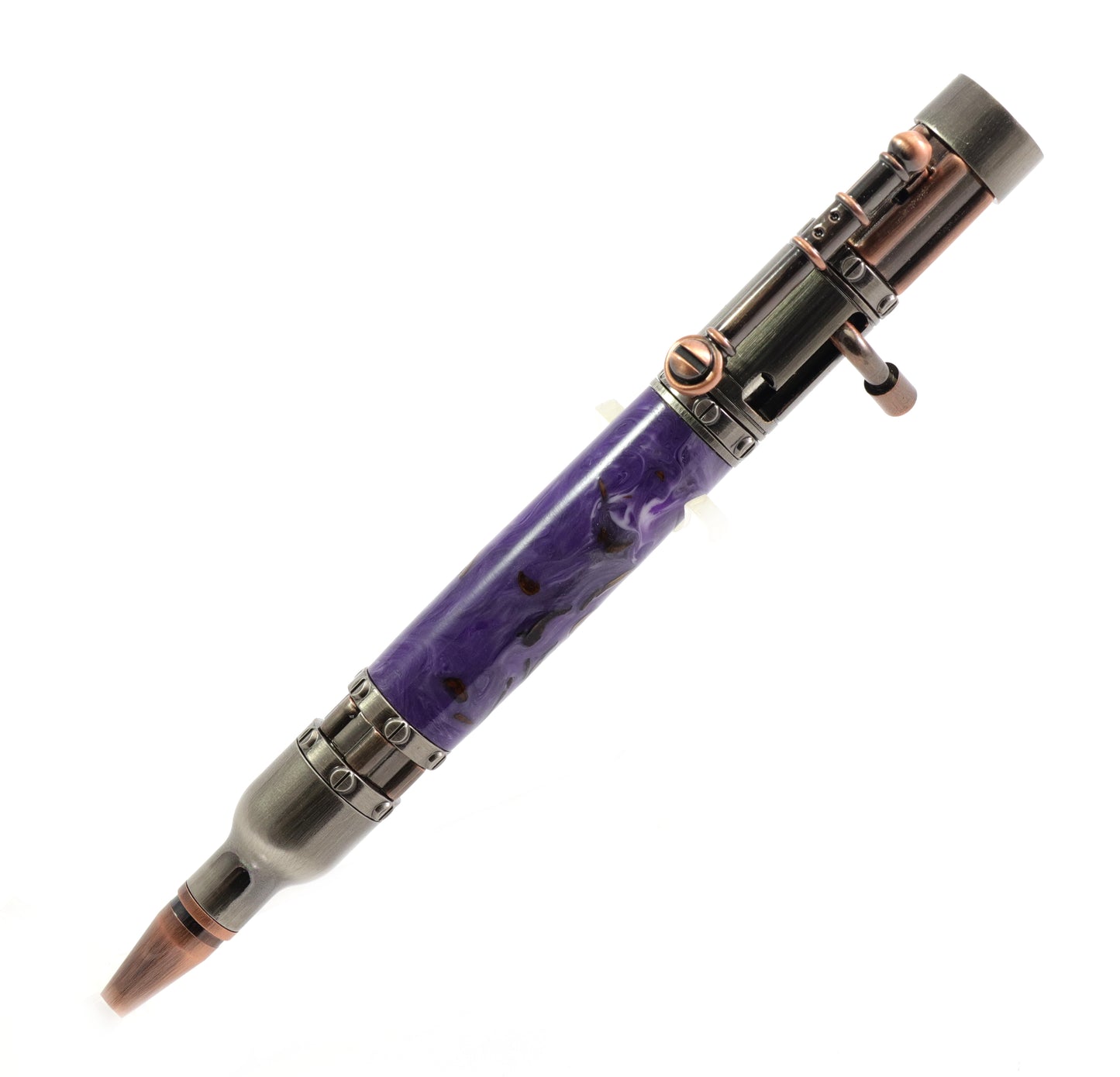 Purple Steampunk Gatling Gun Bolt Action Pen