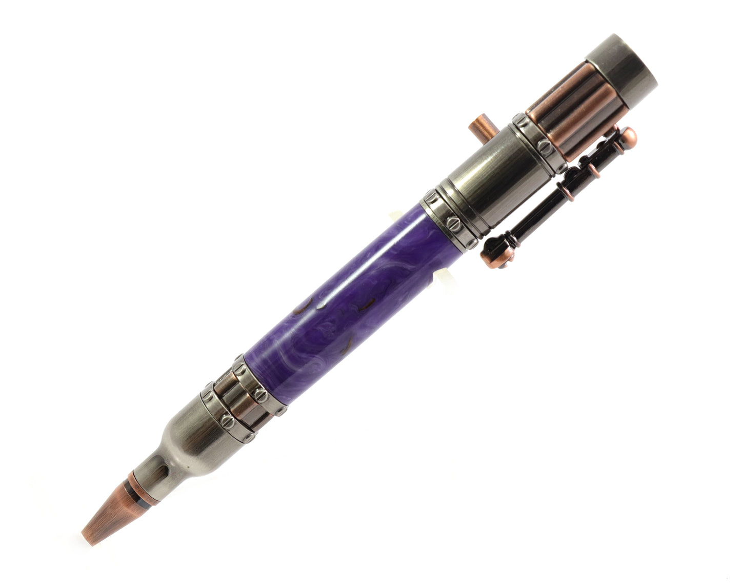 Purple Steampunk Gatling Gun Bolt Action Pen