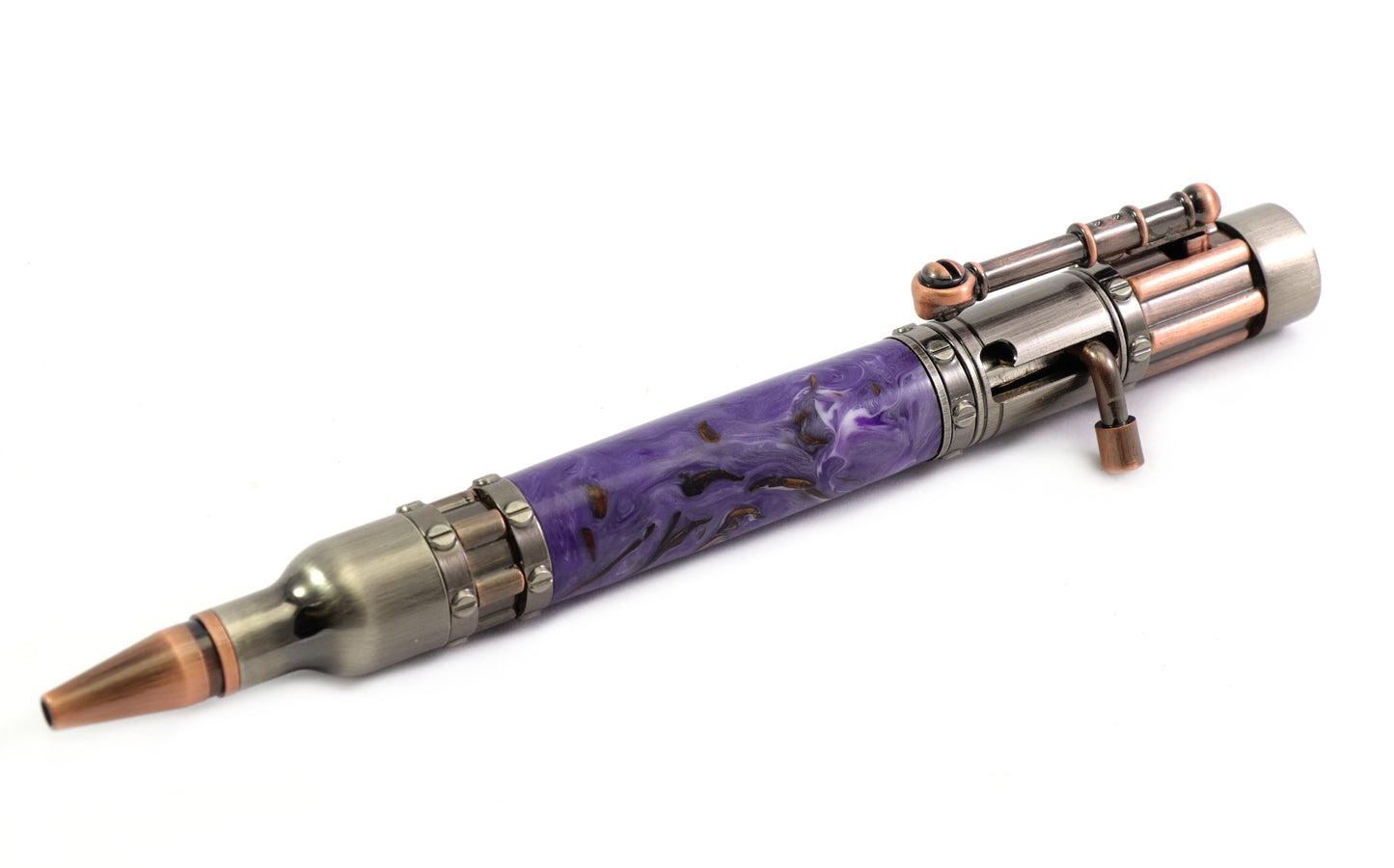 Purple Steampunk Gatling Gun Bolt Action Pen