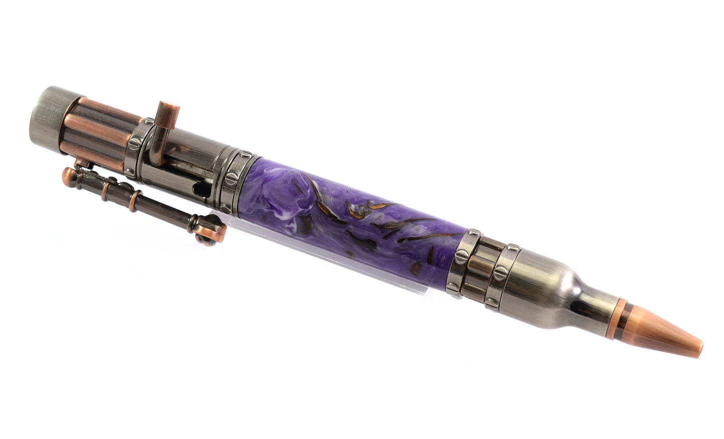 Purple Steampunk Gatling Gun Bolt Action Pen