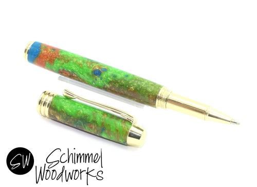 Blue, Green & Orange Pearl Pen