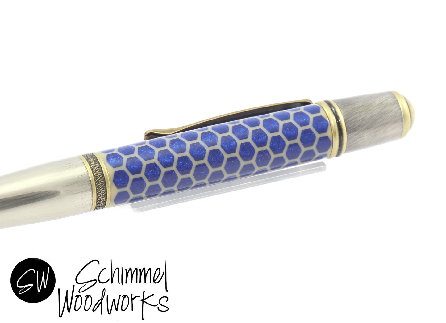 Blue Honeycomb Pen