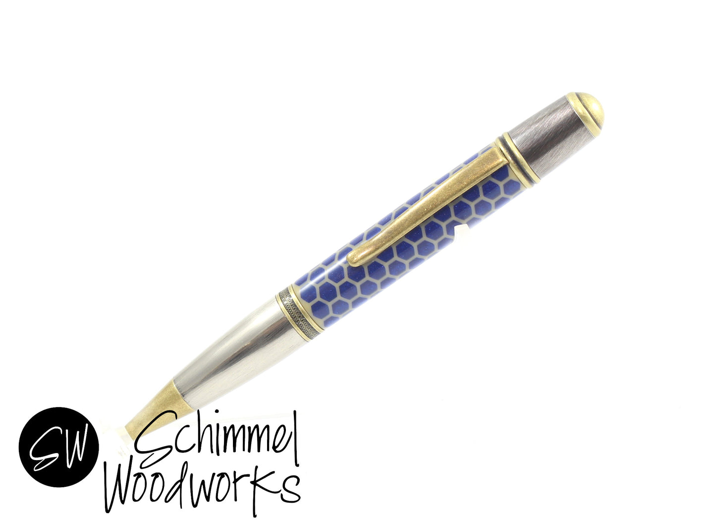 Blue Honeycomb Pen