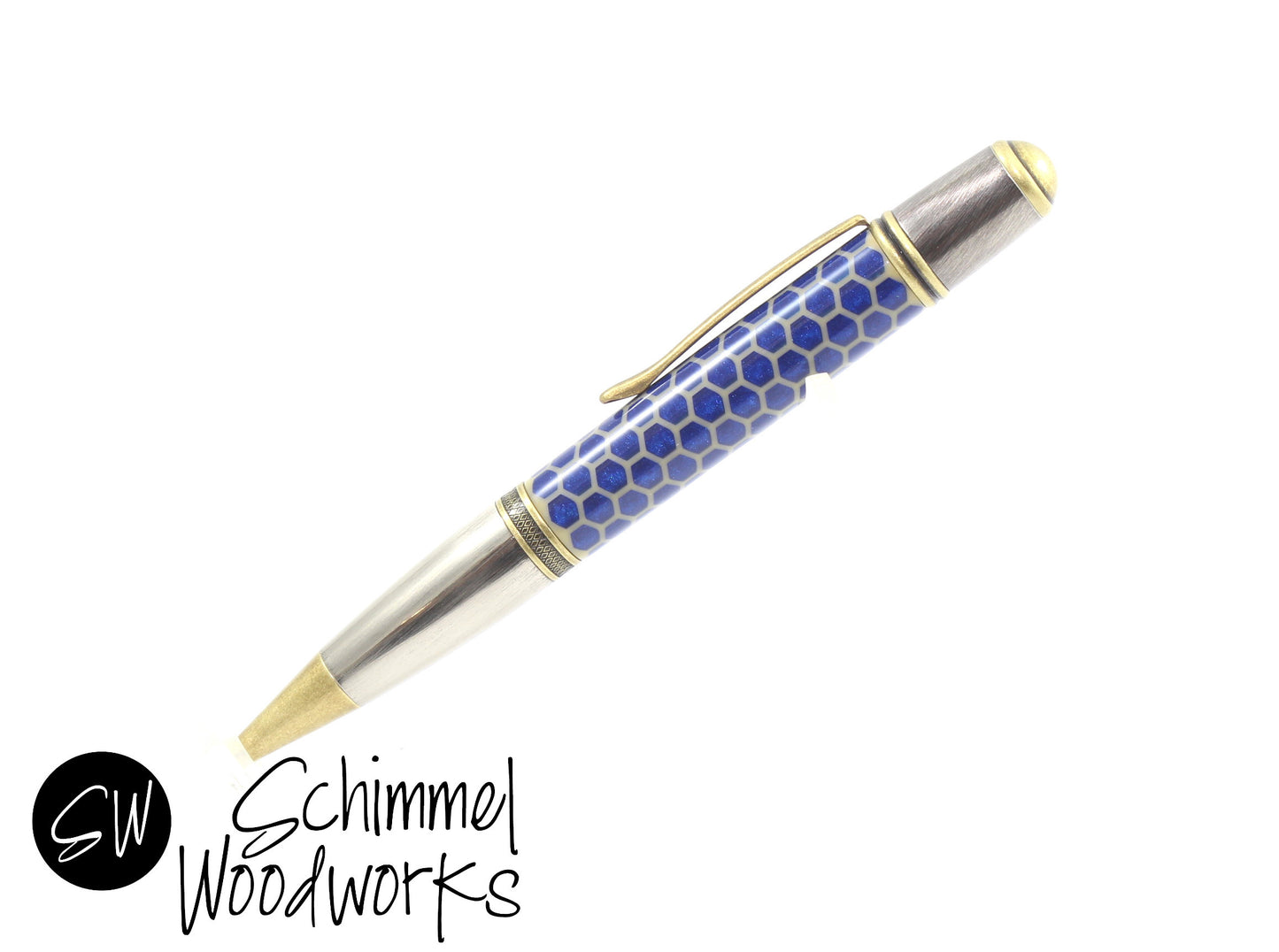 Blue Honeycomb Pen