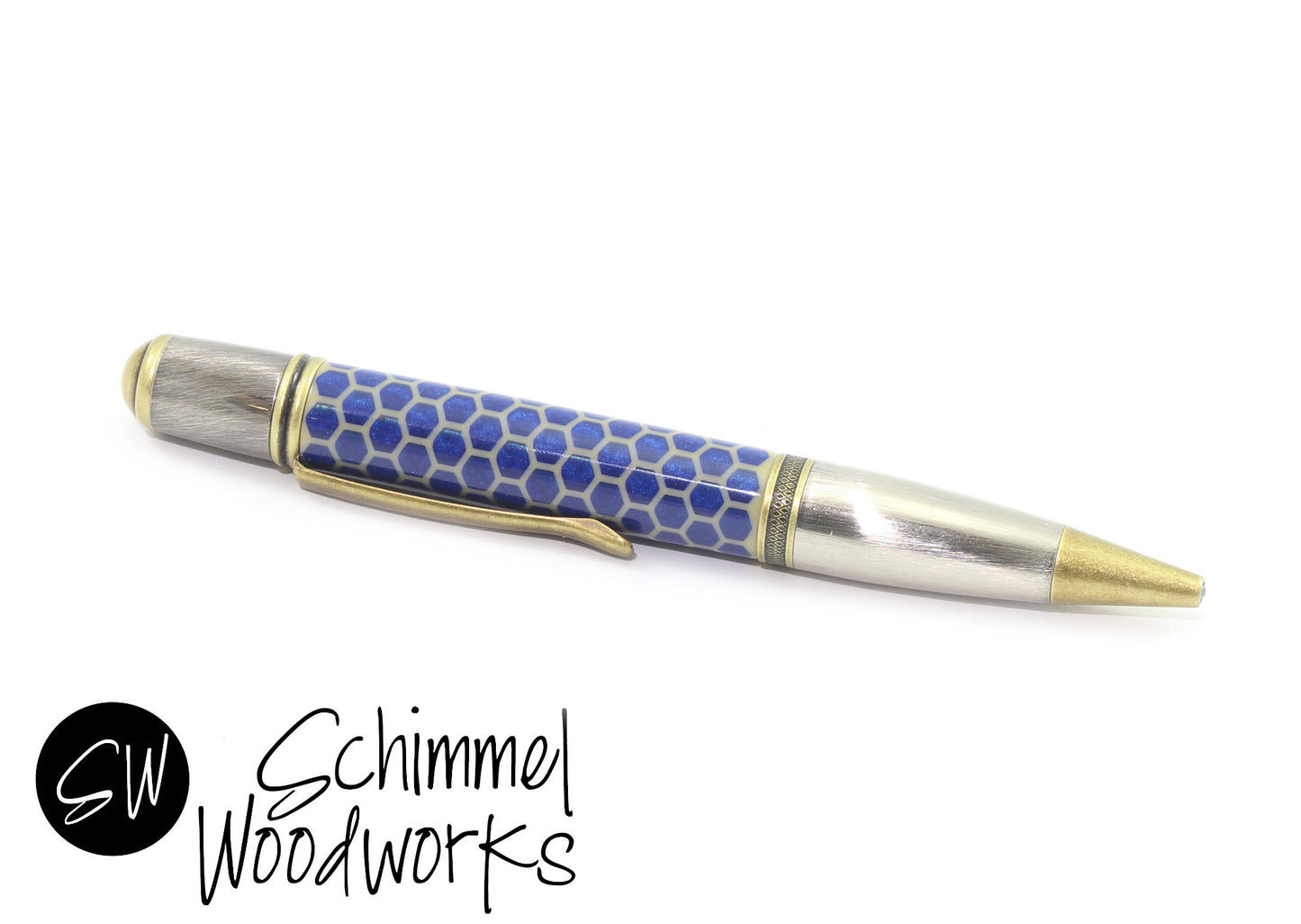 Blue Honeycomb Pen