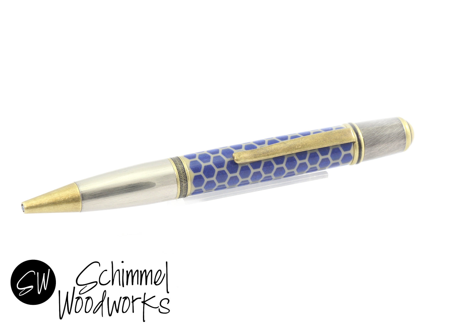 Blue Honeycomb Pen