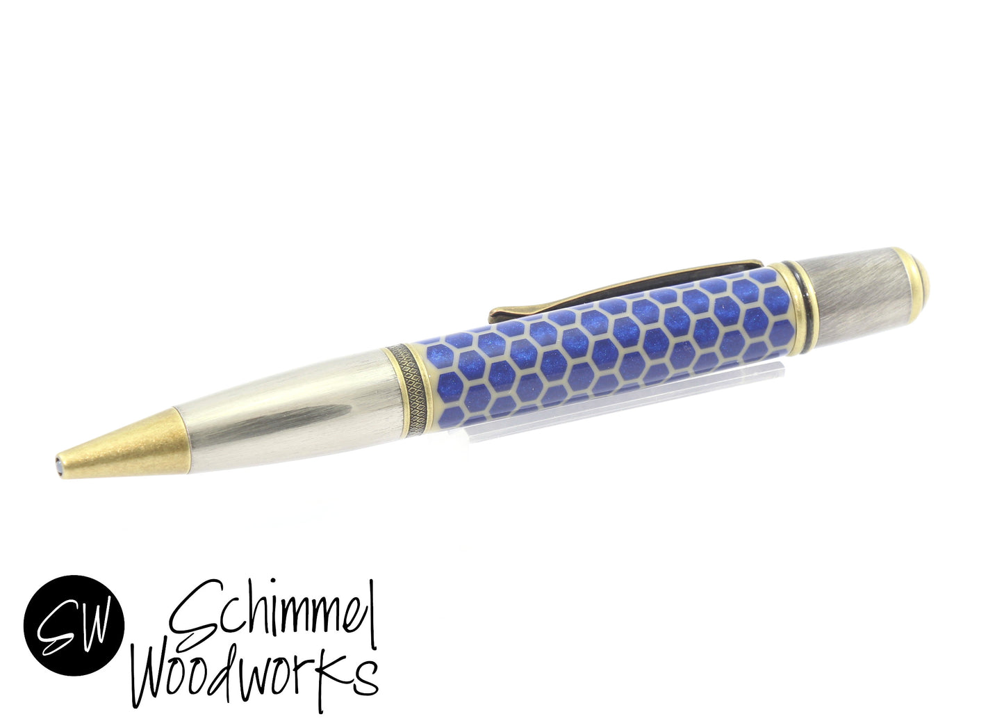 Blue Honeycomb Pen