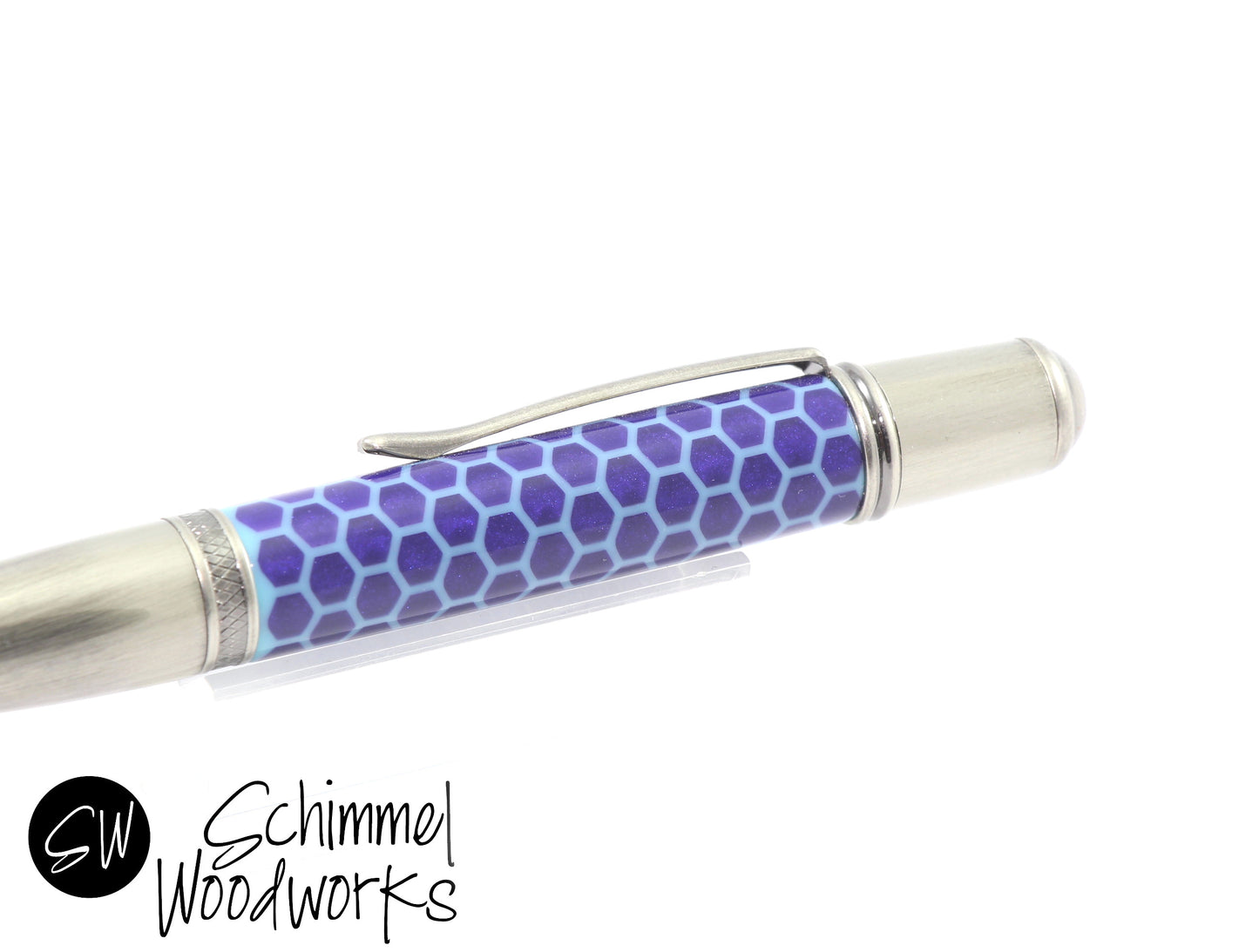 Blue Honeycomb Pen