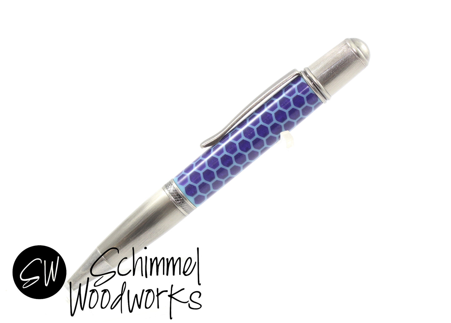 Blue Honeycomb Pen