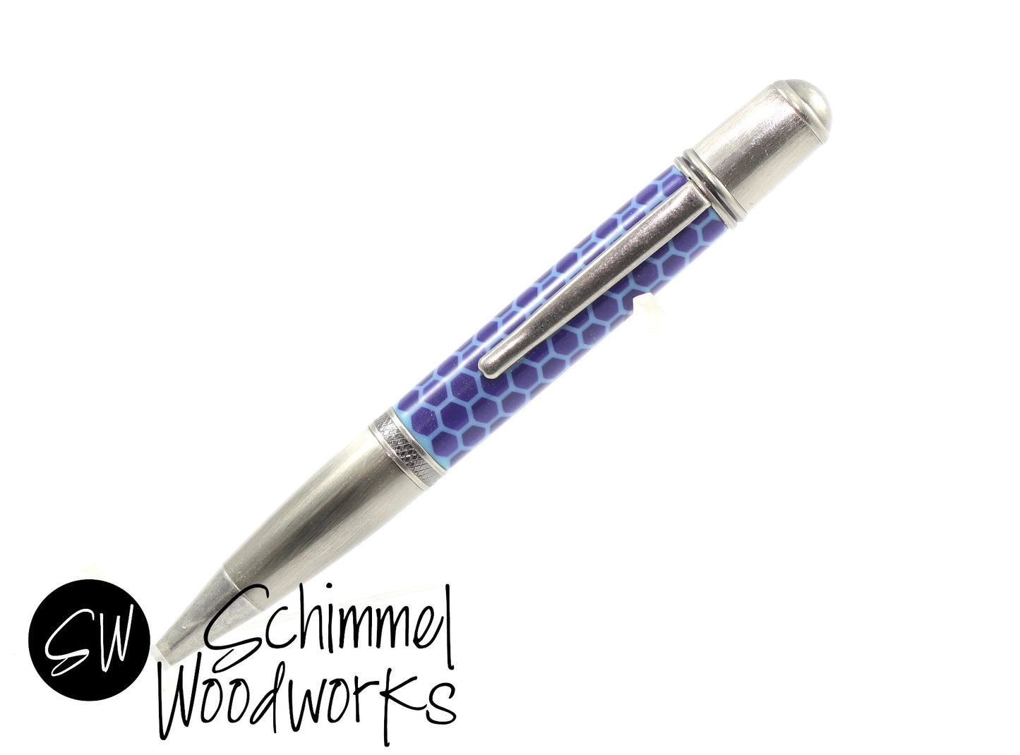 Blue Honeycomb Pen