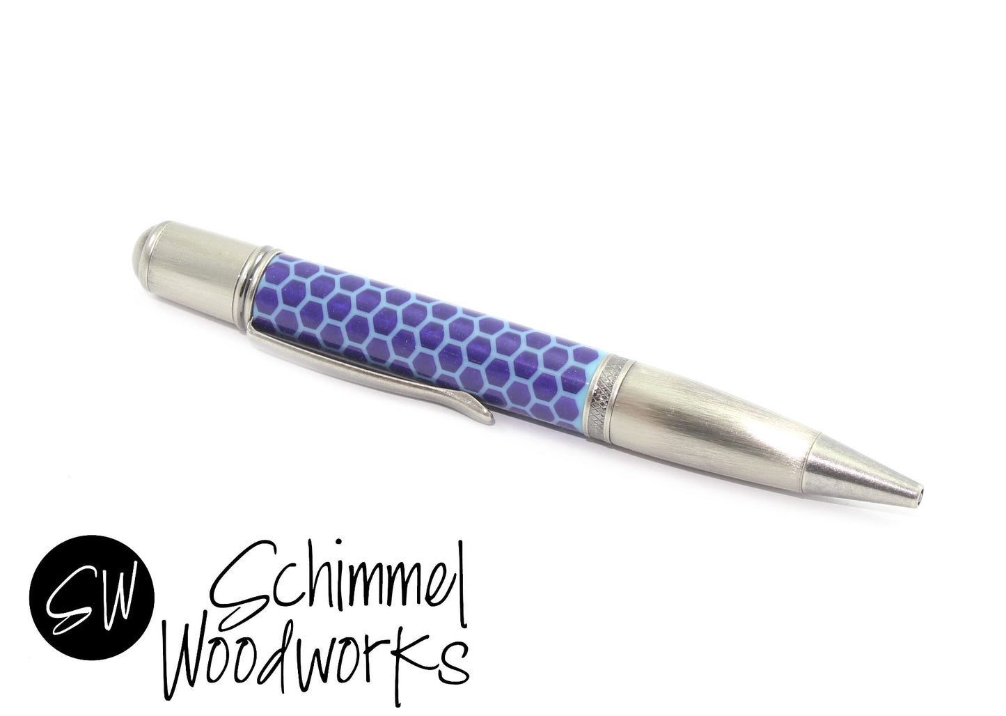 Blue Honeycomb Pen