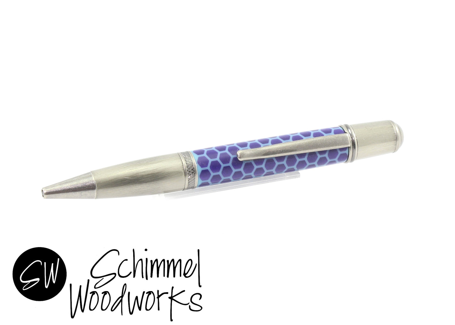 Blue Honeycomb Pen