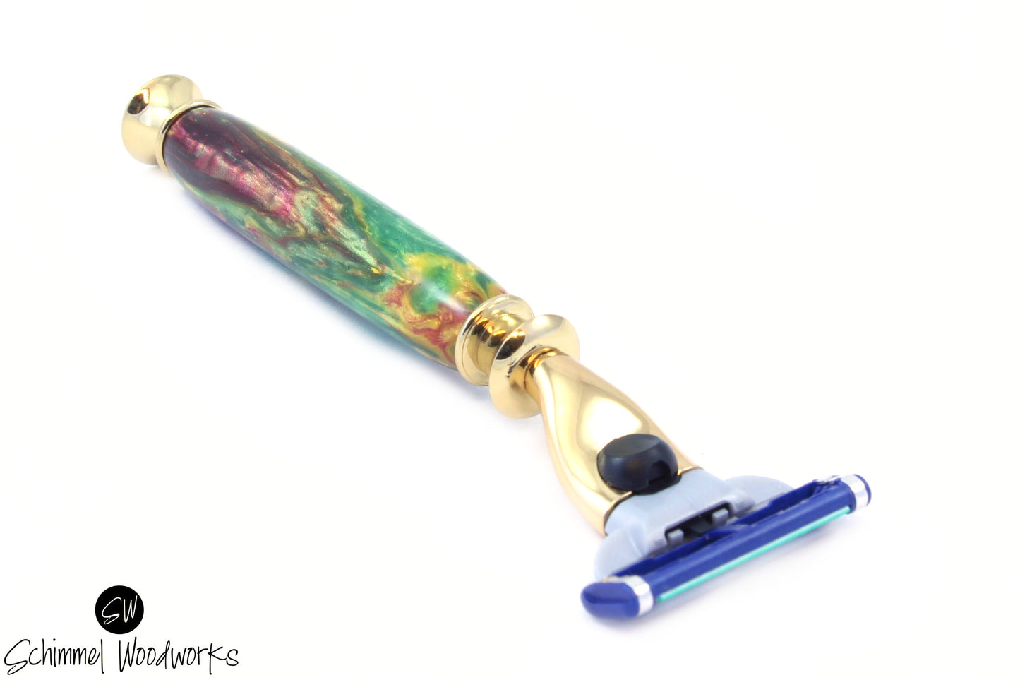 Green & Gold Razor Handle