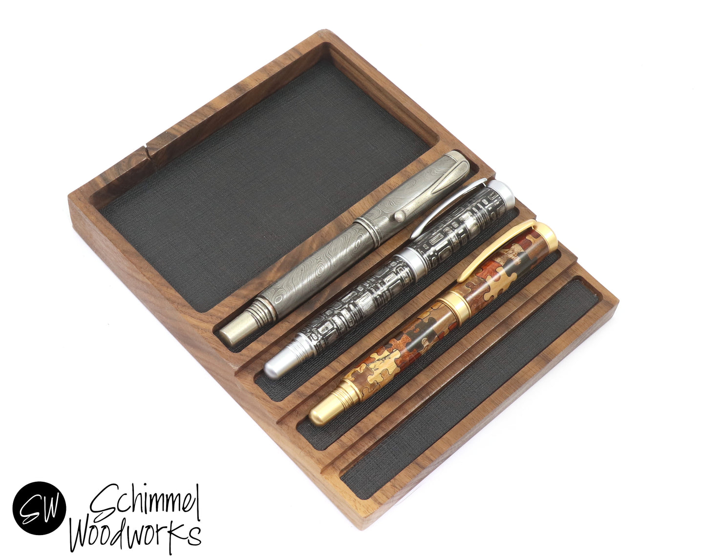 Pen tray with Desk Organizer - Fits 4 pens