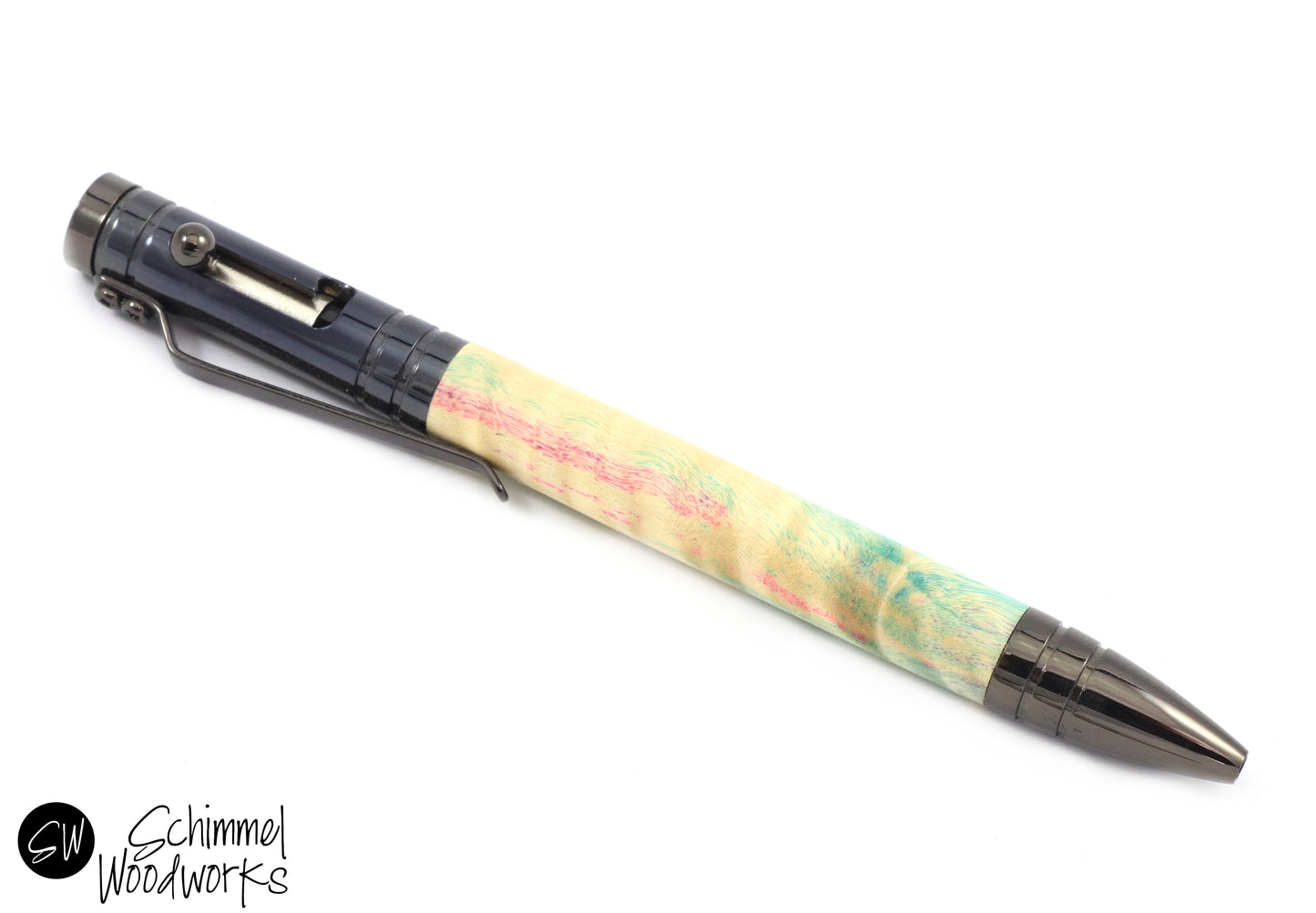 Tri-Dyed Curly Wood Pen