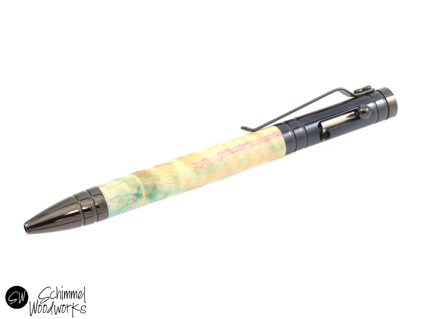 Tri-Dyed Curly Wood Pen