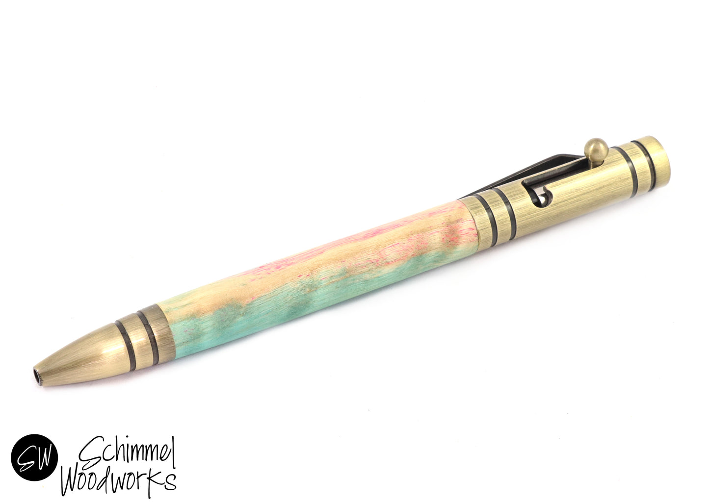 Tri-Dyed Curly Wood Pen