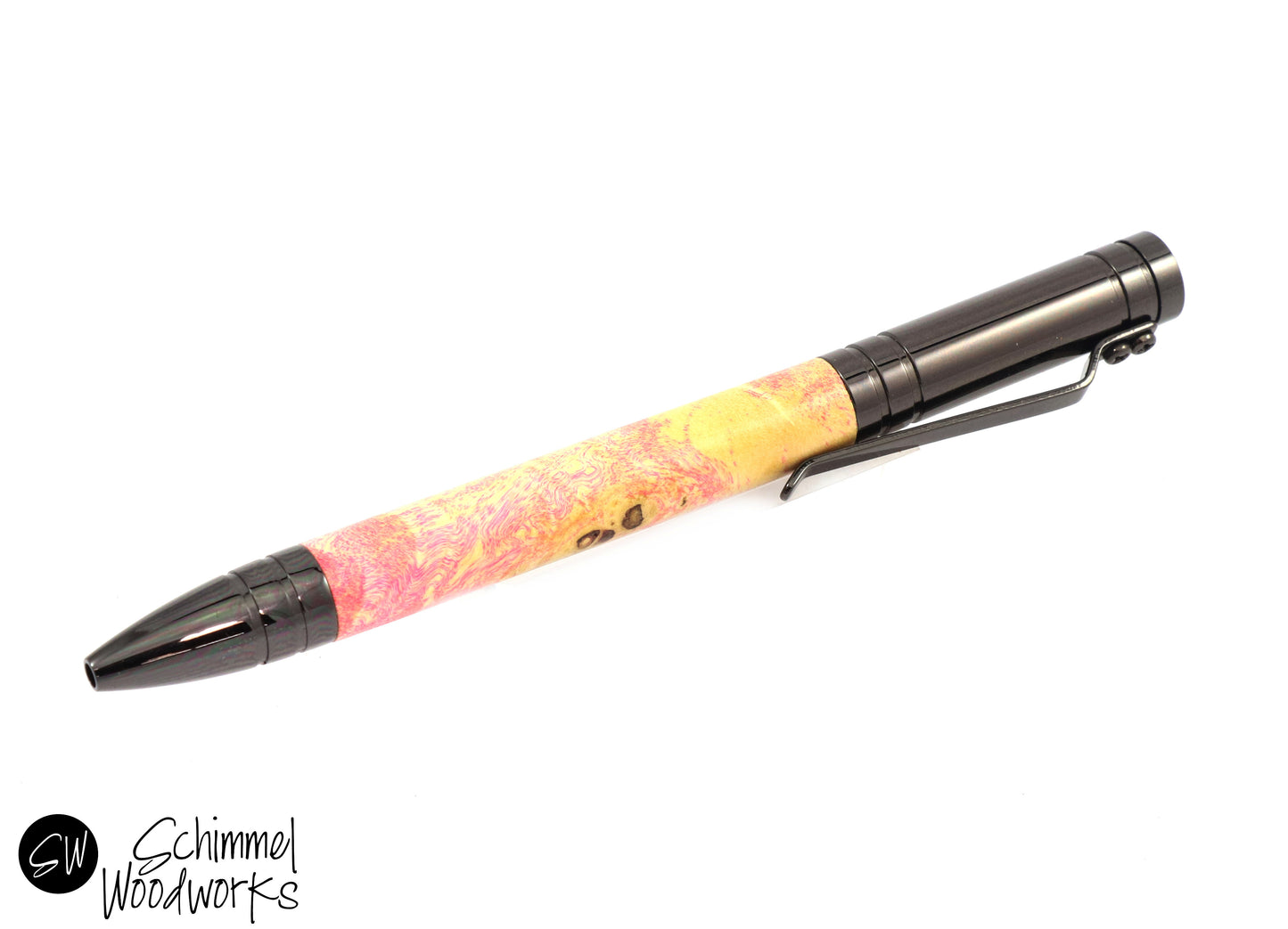 Pink & Yellow Burl Wood Pen