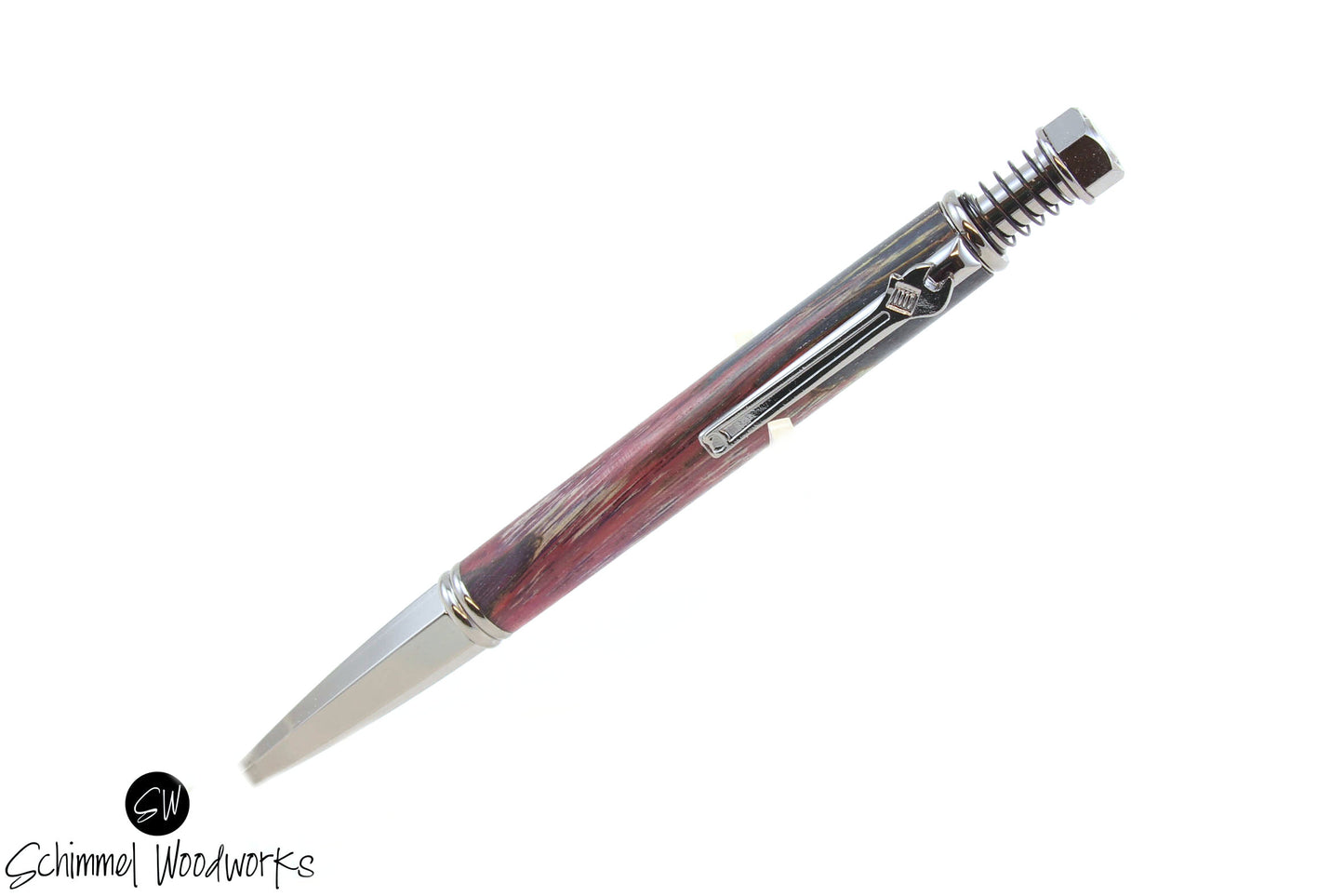 Tri-Dyed Burl Wood Click Pen