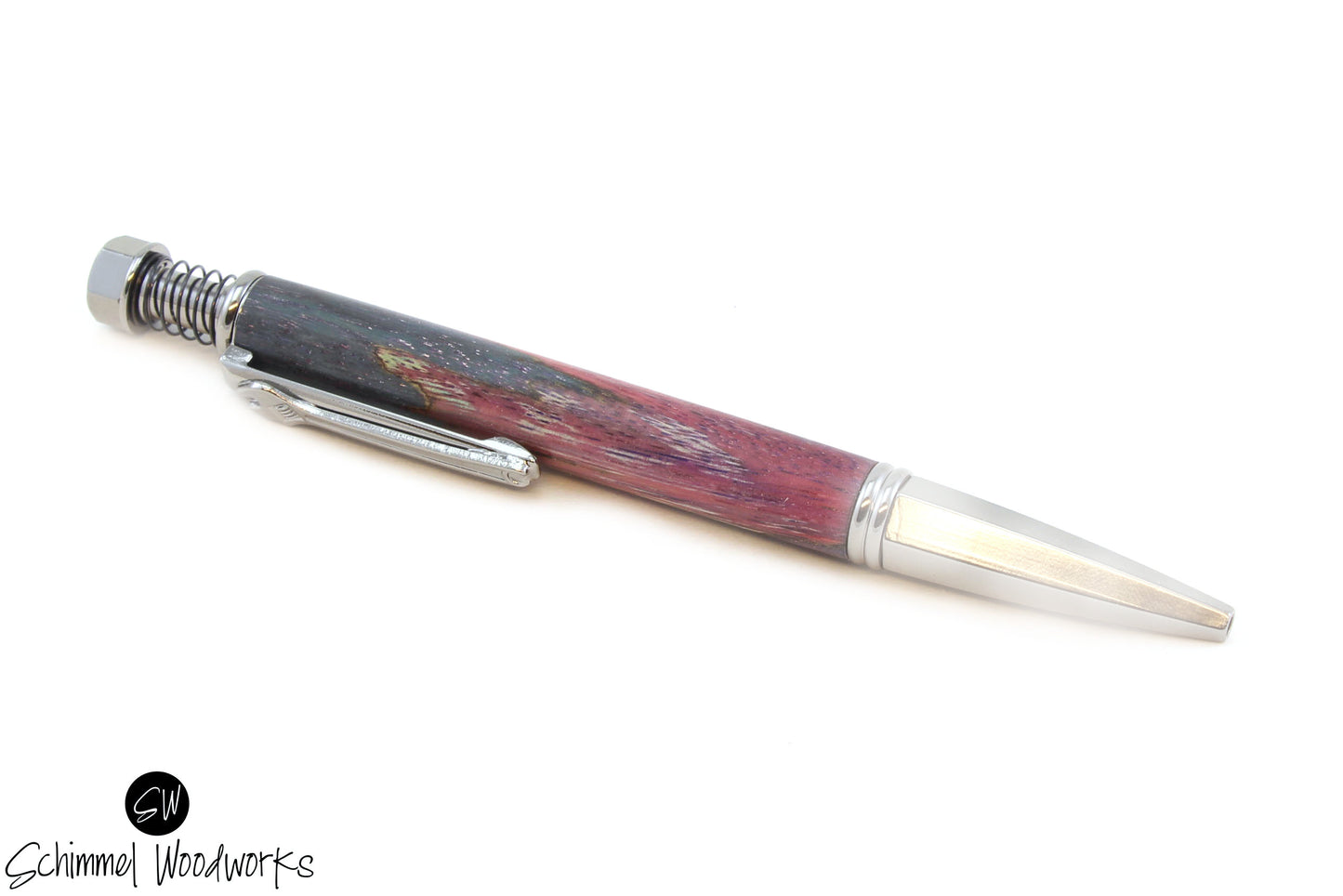 Tri-Dyed Burl Wood Click Pen