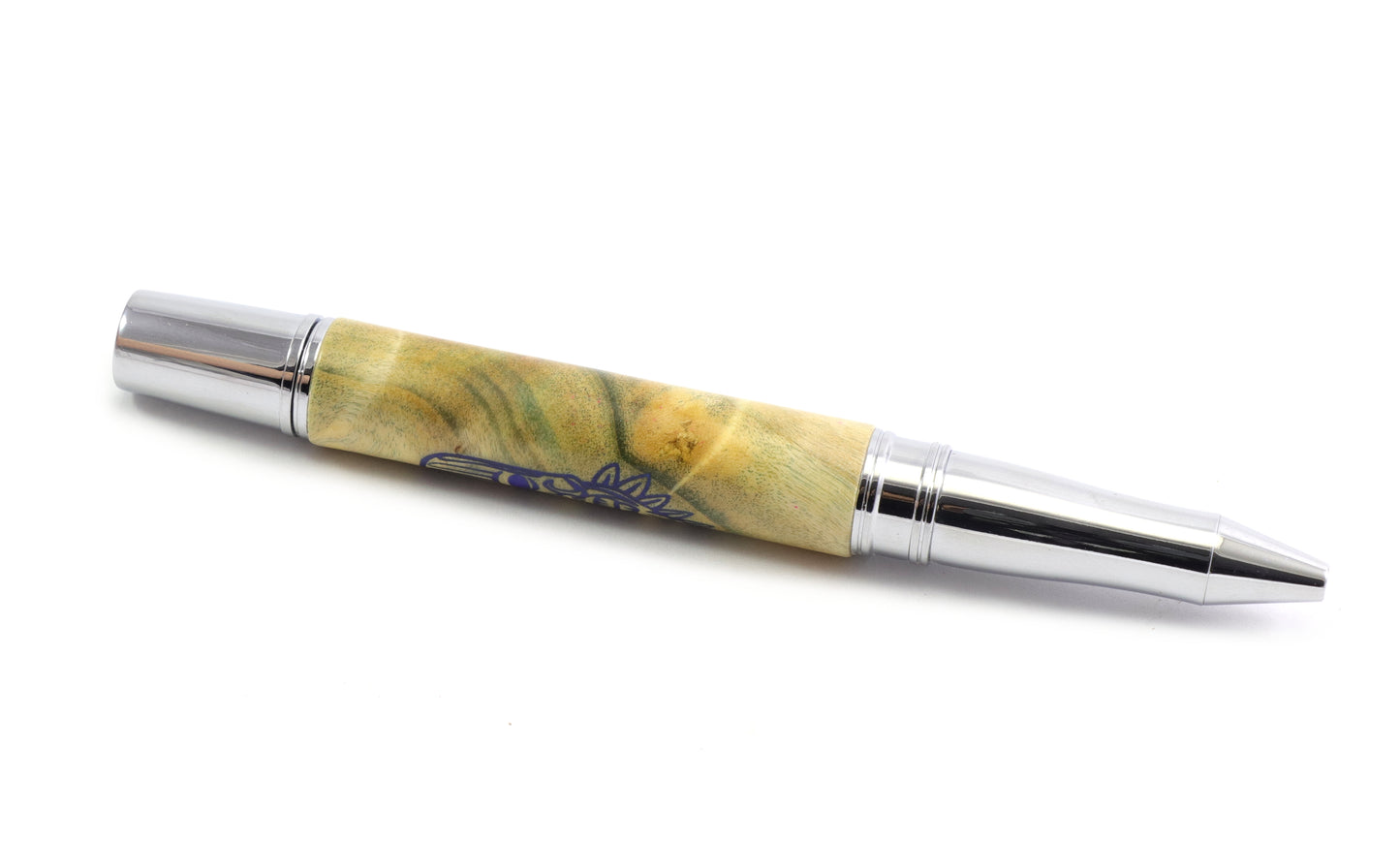 Dyed Wood Tiki Skull Pen
