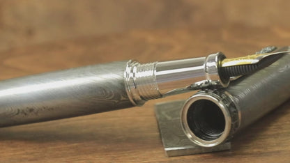 Hand Forged Damascus Steel Fountain Pen