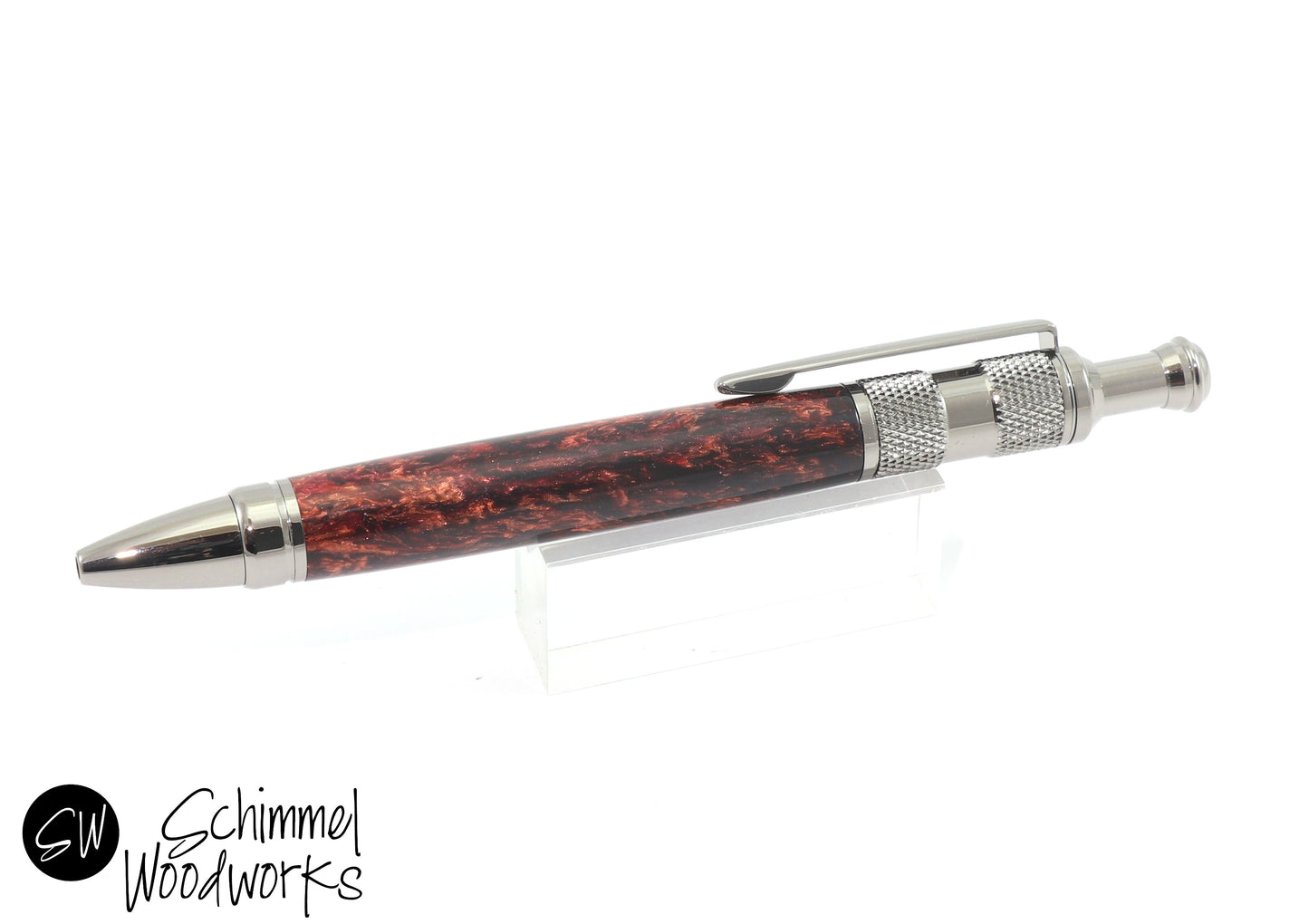 Copper Flame Gun Metal Click Pen