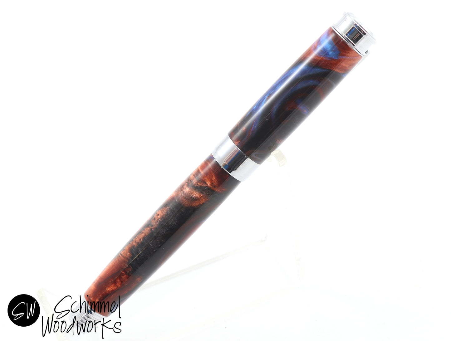 Blue Metallic Swirl Pen