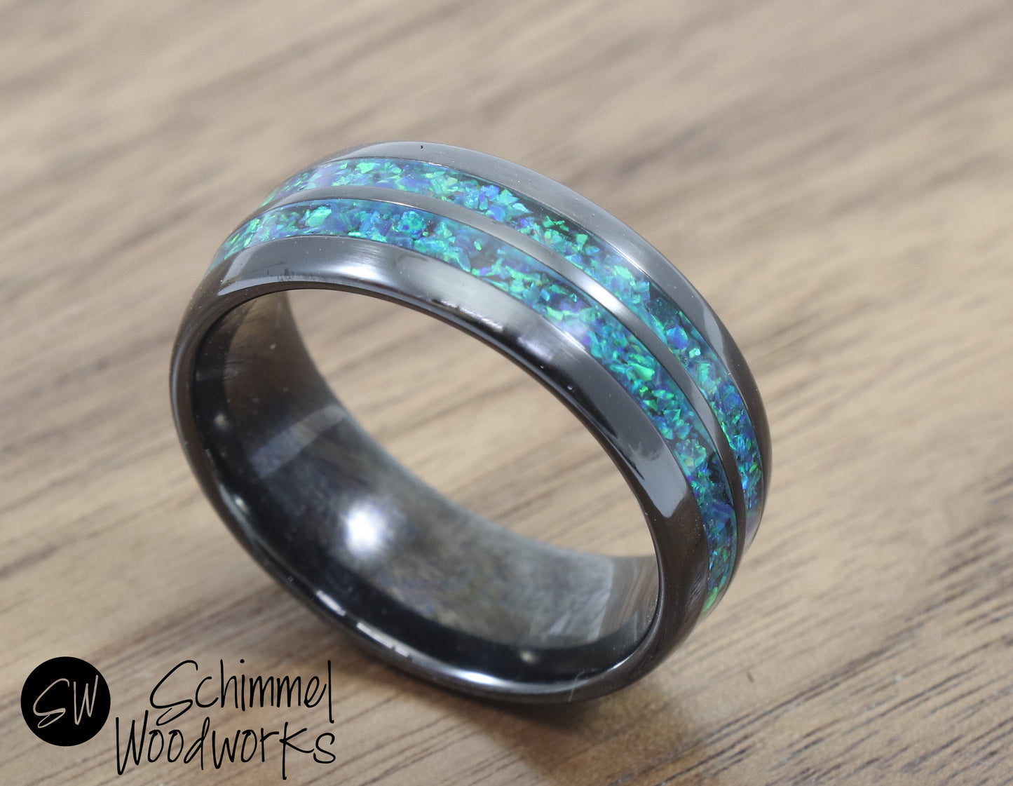 Blue/green Opal Ring