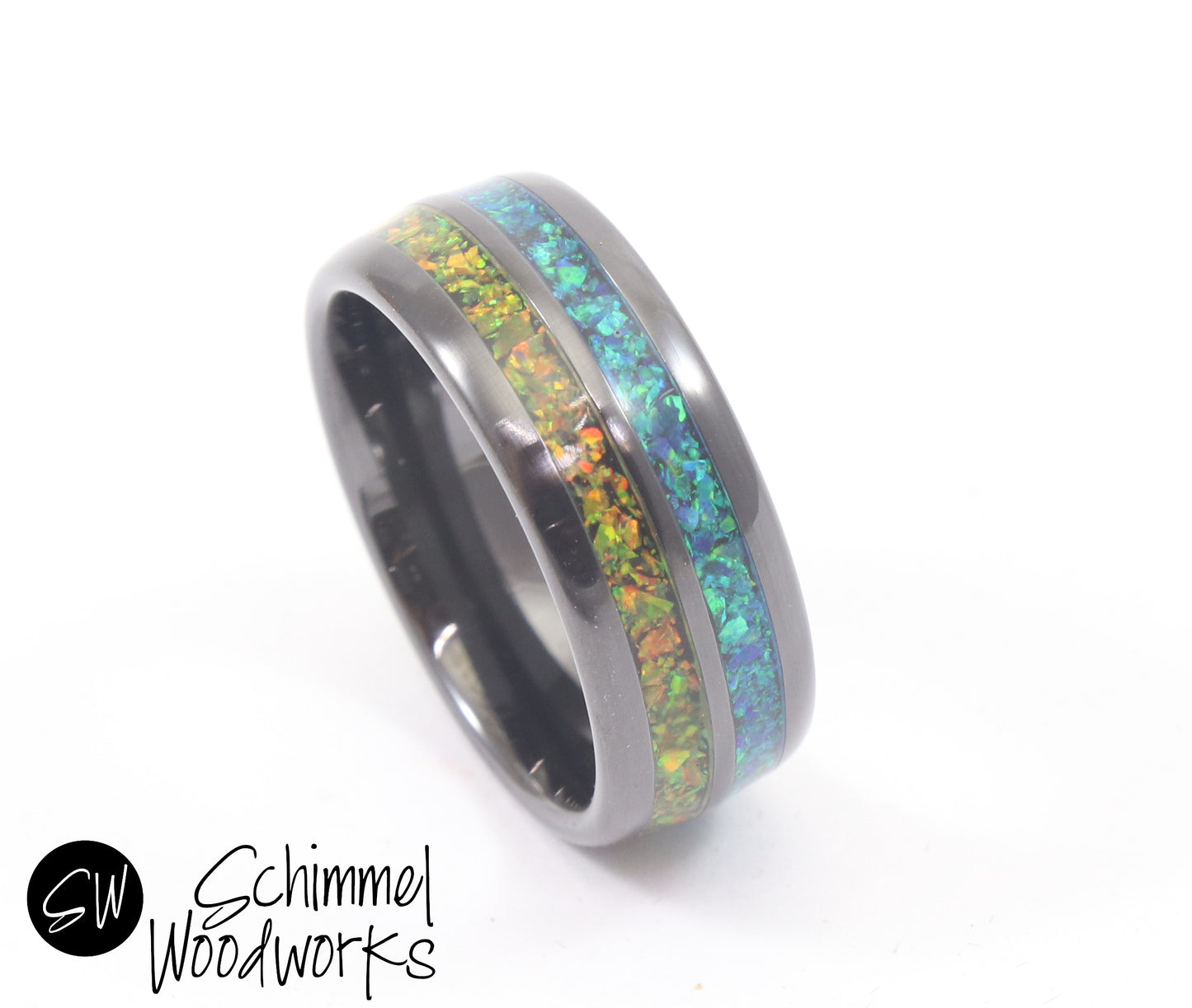 Blue & Green Opal Ring