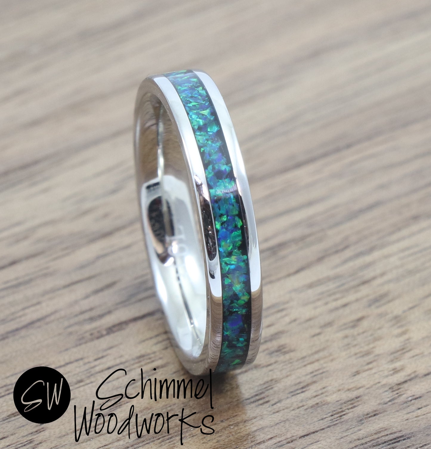 Blue/Green Opal Ring