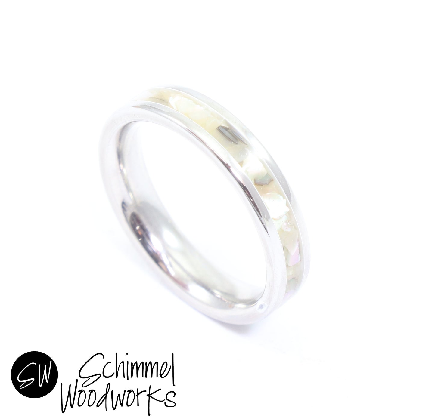 White Abalone Ring