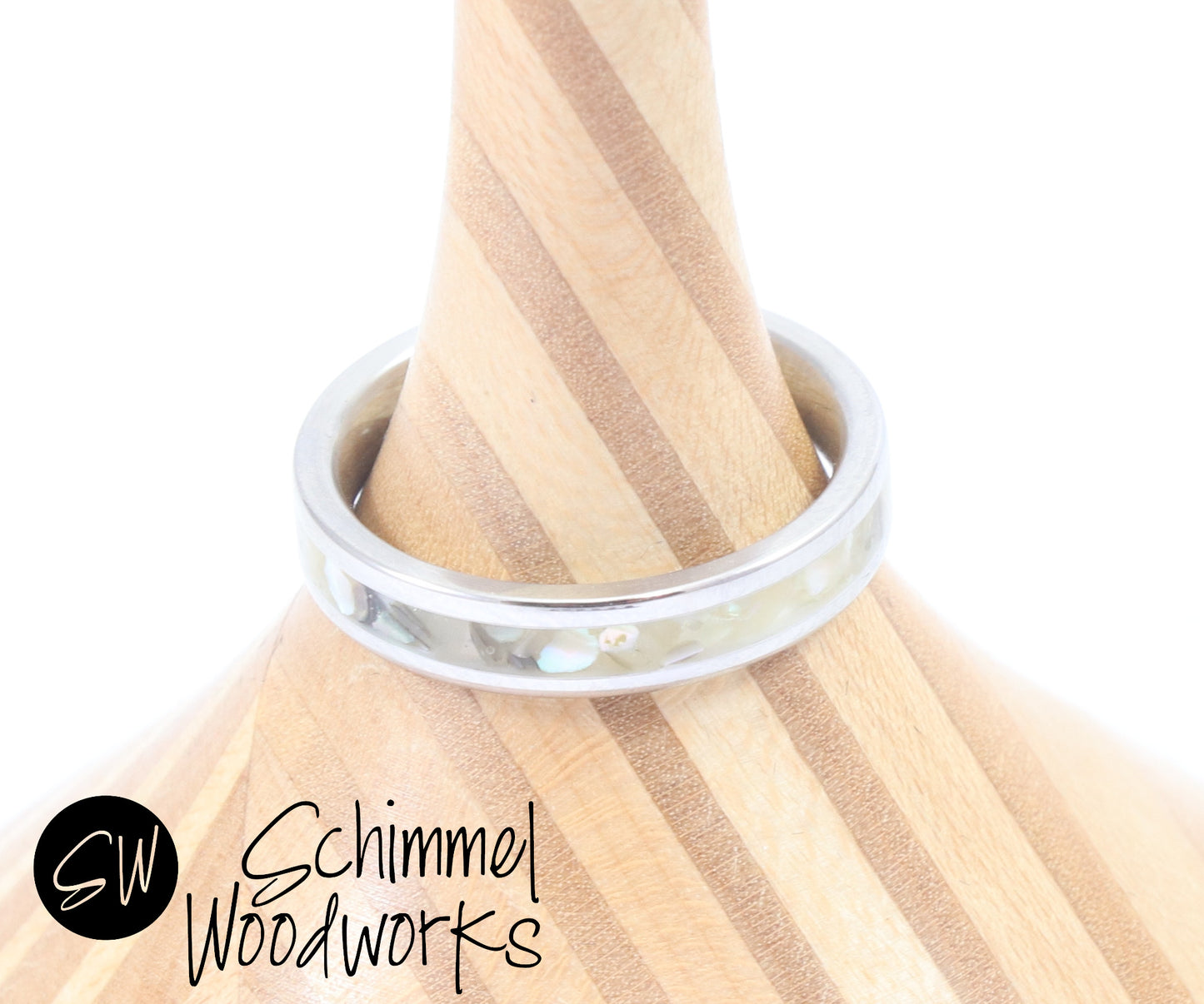 White Abalone Ring