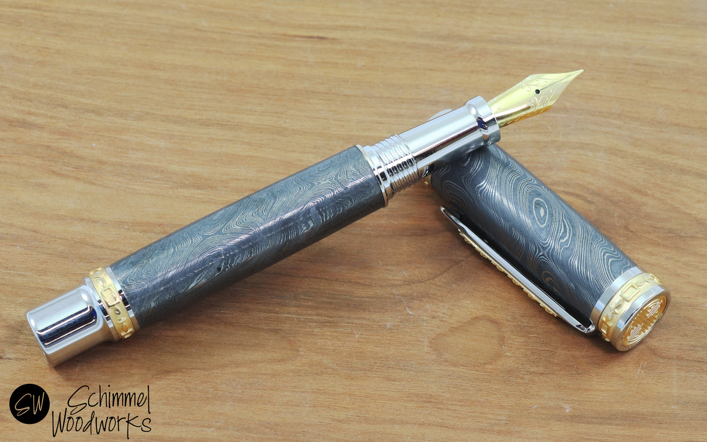Damascus Steel Fountain Pen