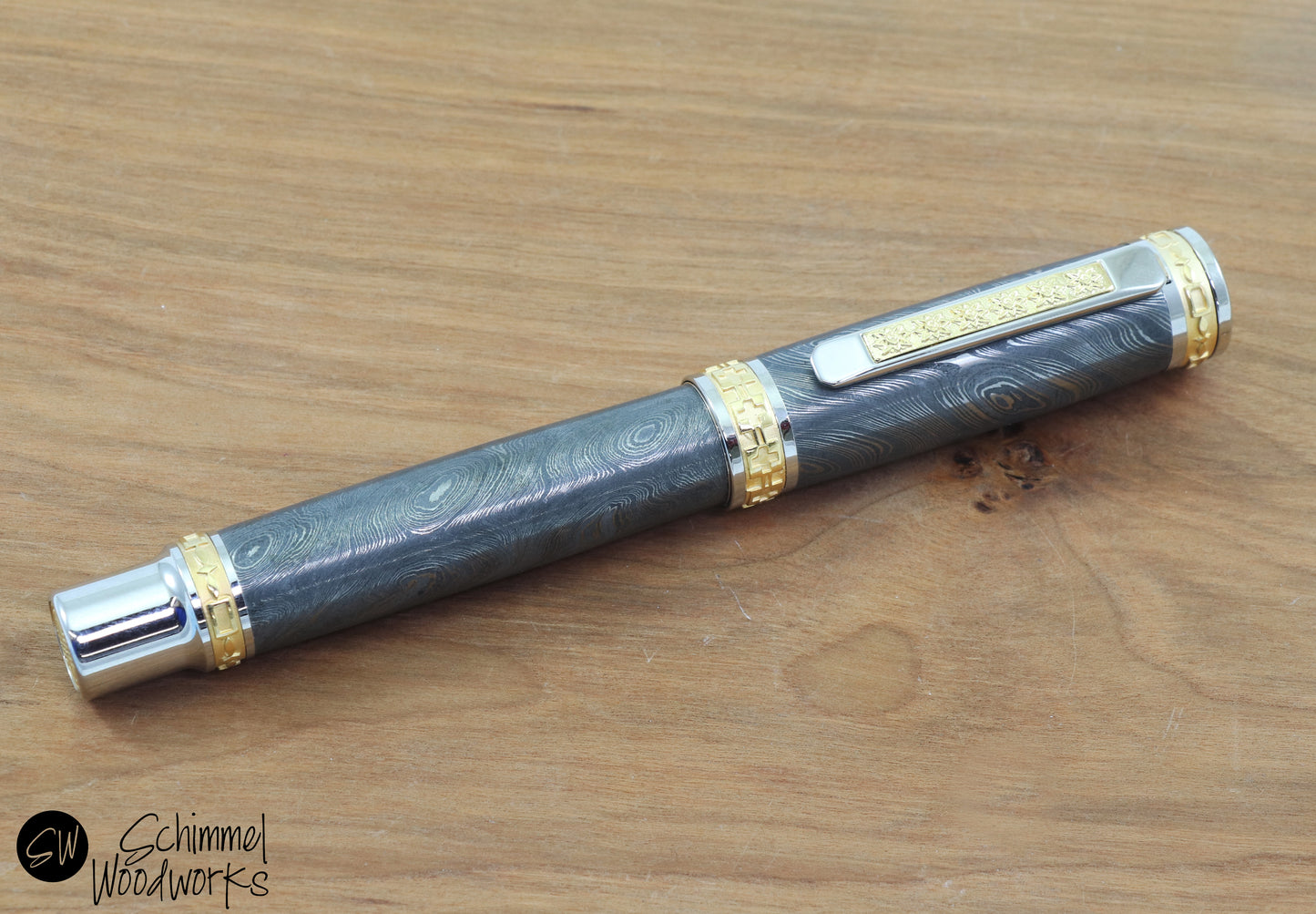 Damascus Steel Fountain Pen