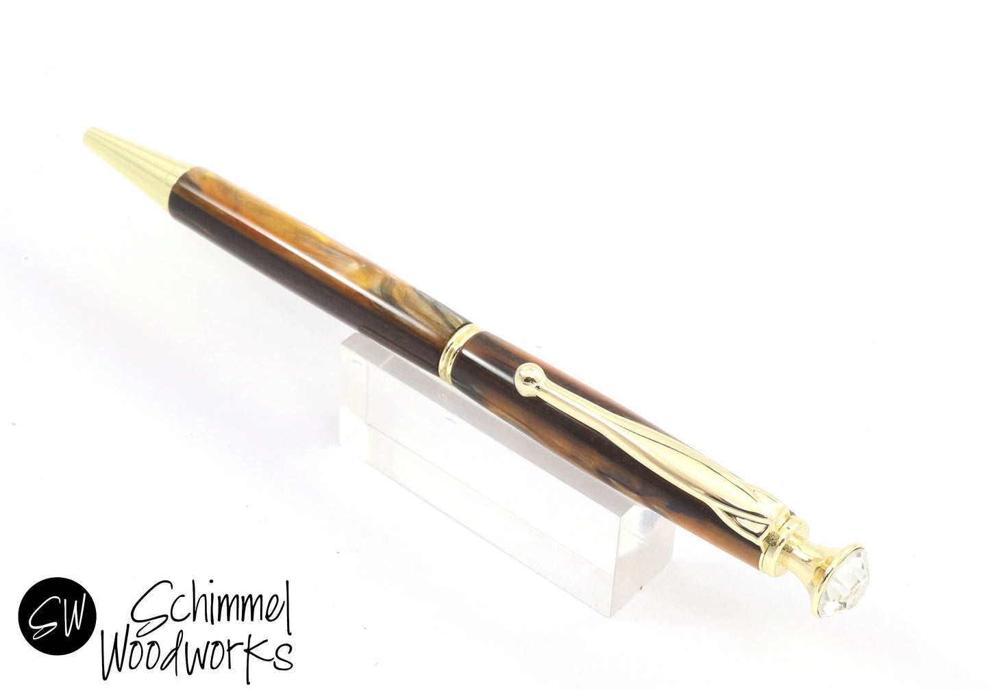 Crystal Topped Twist Pen
