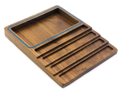 Turquoise Inlay Pen tray with Desk Organizer - Fits 4 pens