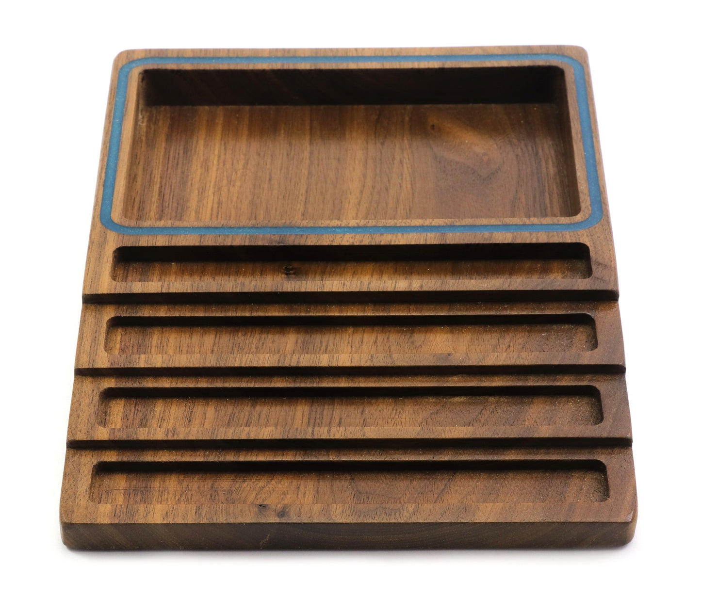 Turquoise Inlay Pen tray with Desk Organizer - Fits 4 pens