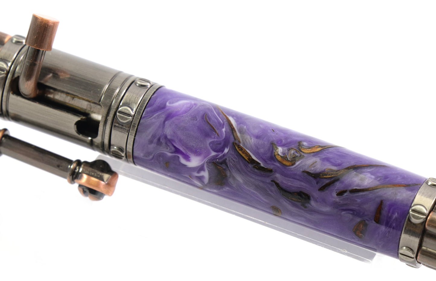 Purple Steampunk Gatling Gun Bolt Action Pen