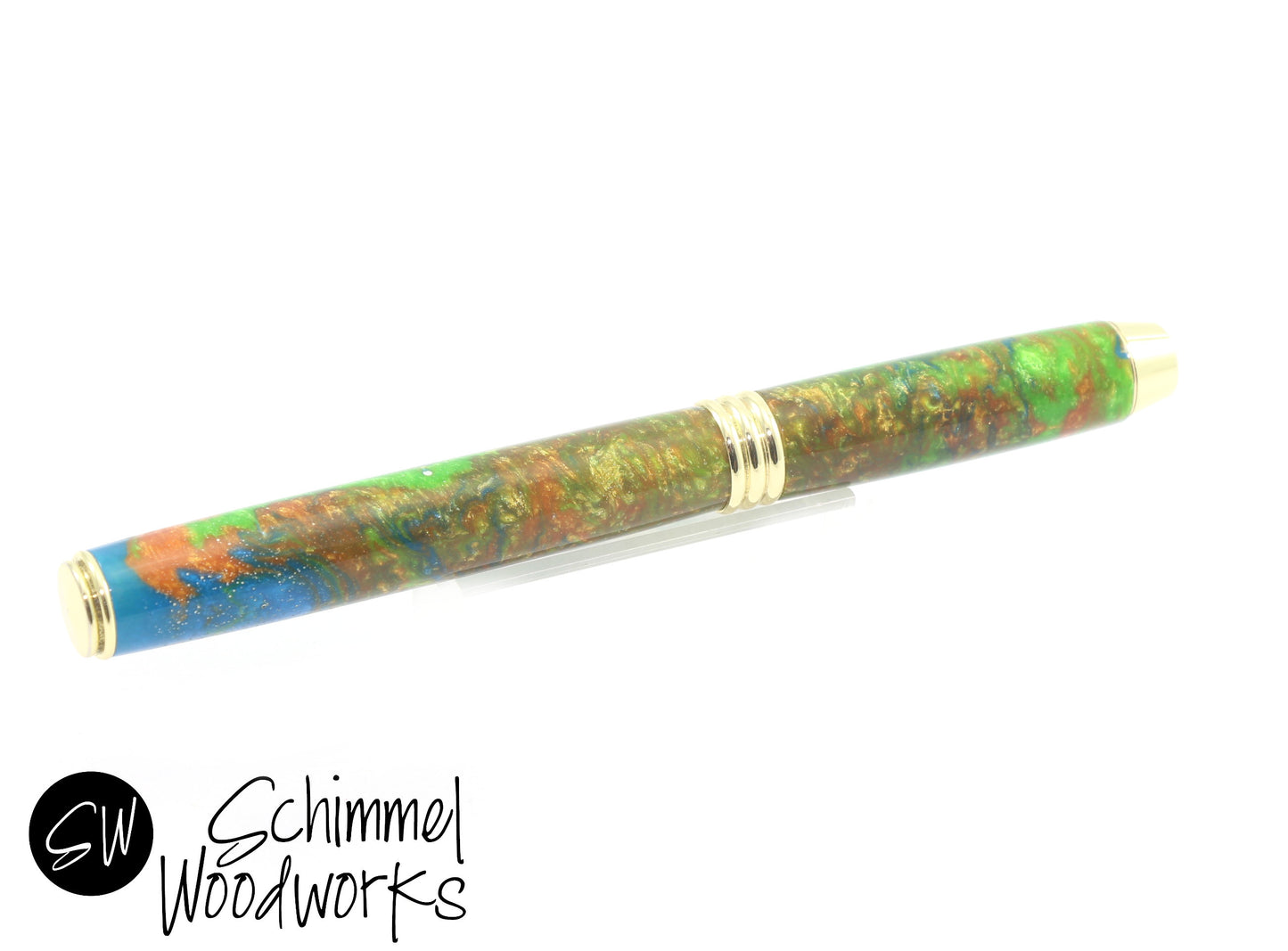 Blue, Green & Orange Pearl Pen