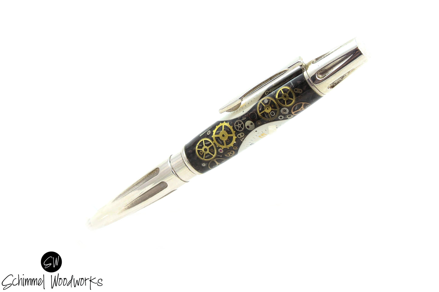 Real Silver Vintage Watch Movement Pen