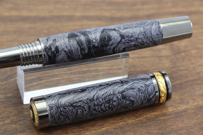 Faux Damascus Rollerball Pen