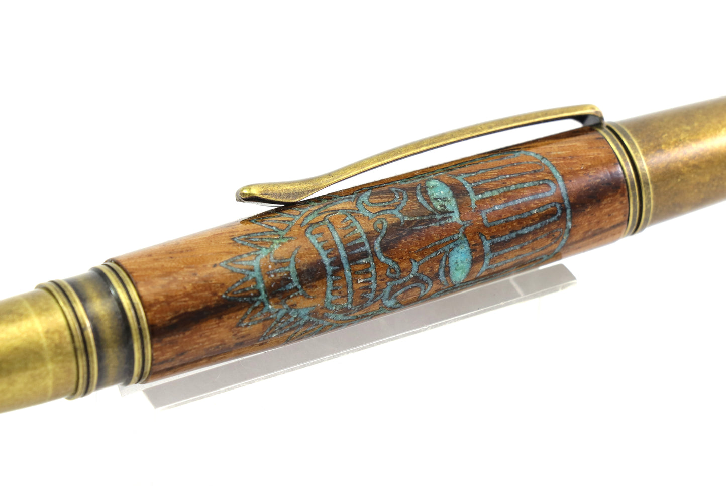 Wood Tiki Skull Pen