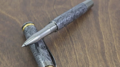 Faux Damascus Rollerball Pen