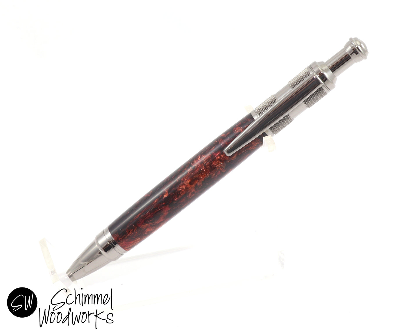 Copper Flame Gun Metal Click Pen