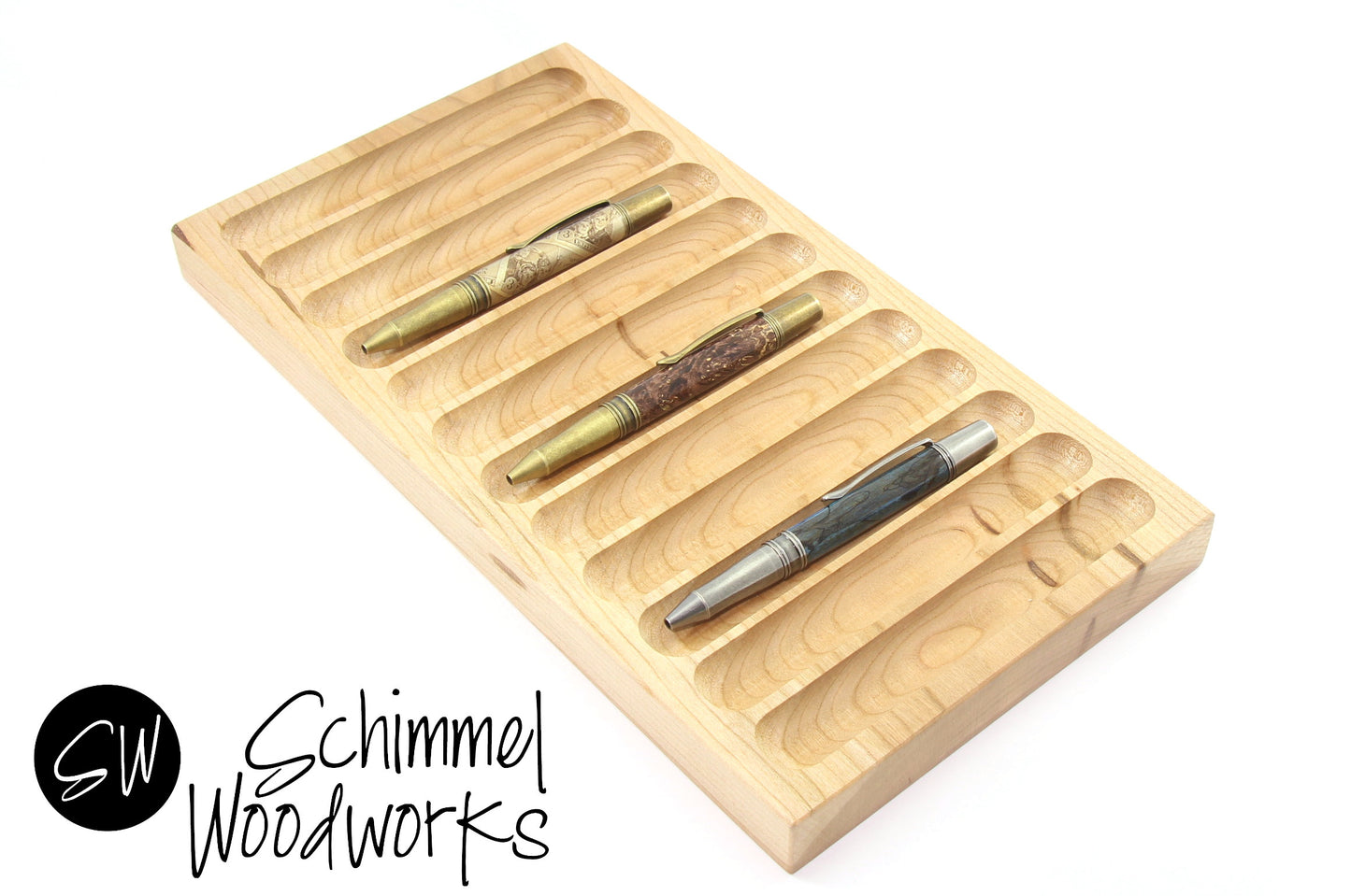Hardwood Pen Tray - fits 12 pens