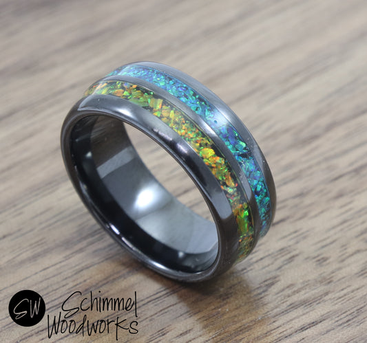 Blue & Green Opal Ring