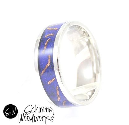Blue Stone & Copper Shavings Ring